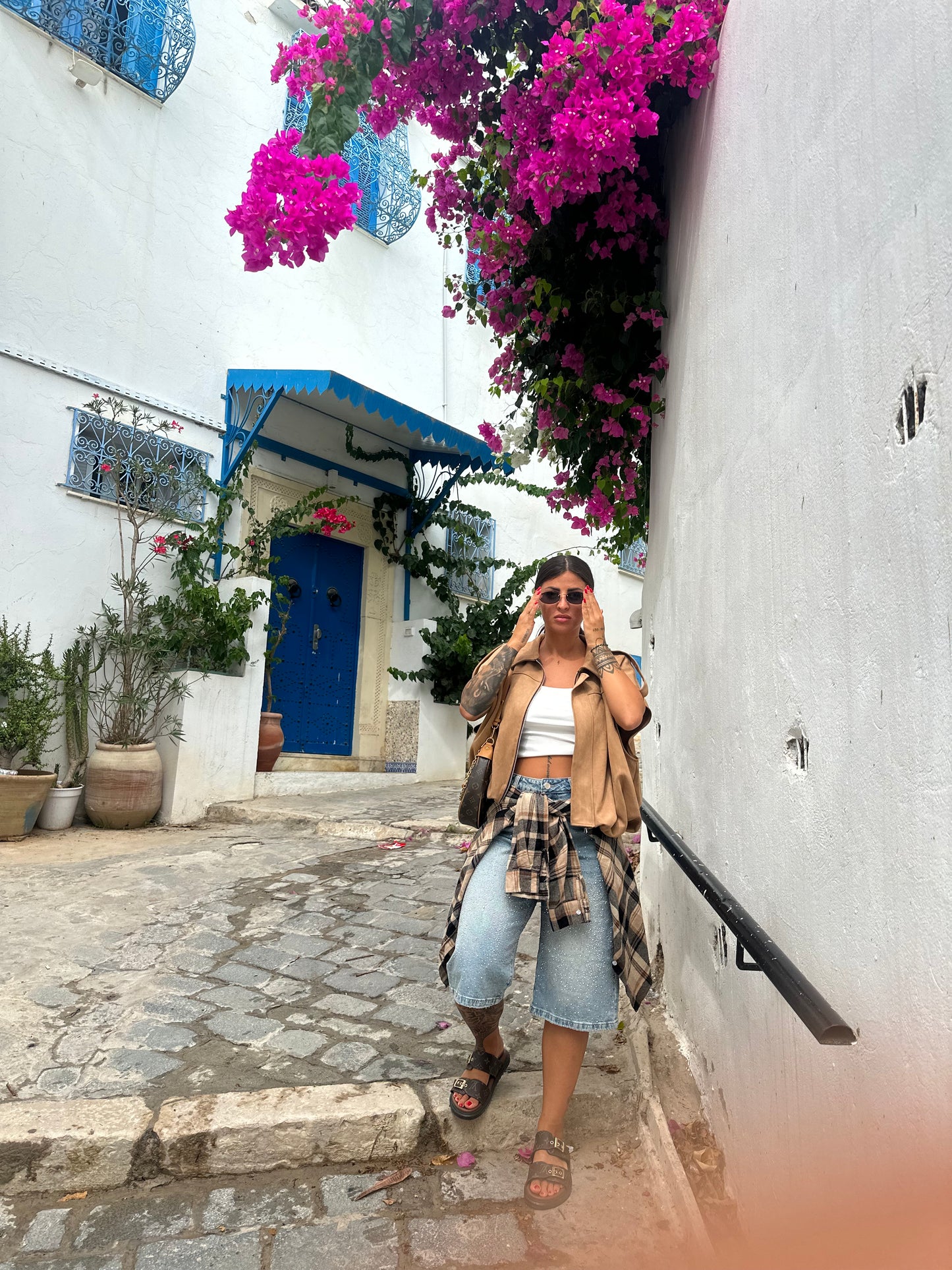 Giubbino smanicato camoscio