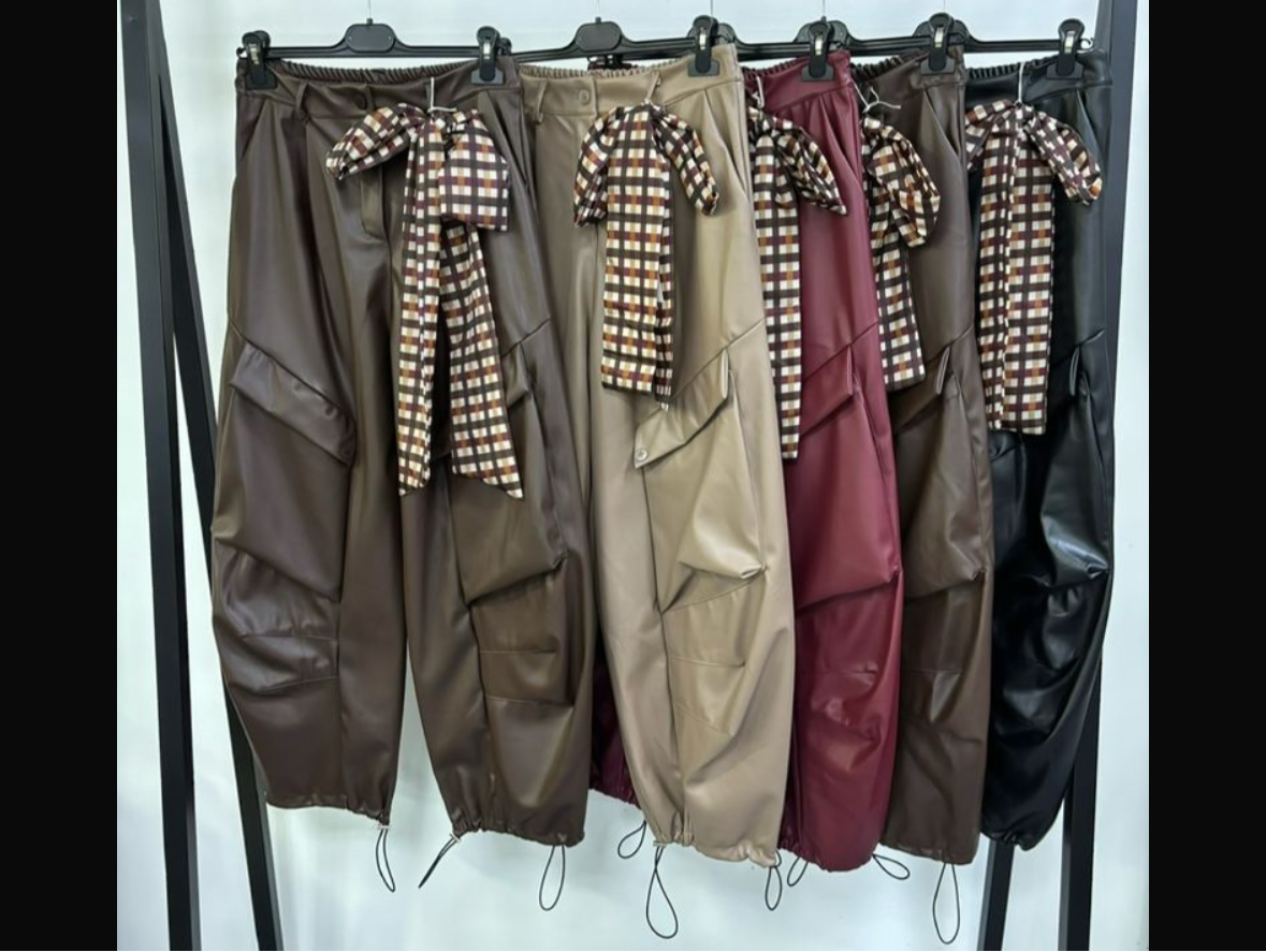 Pantalone cargo lether