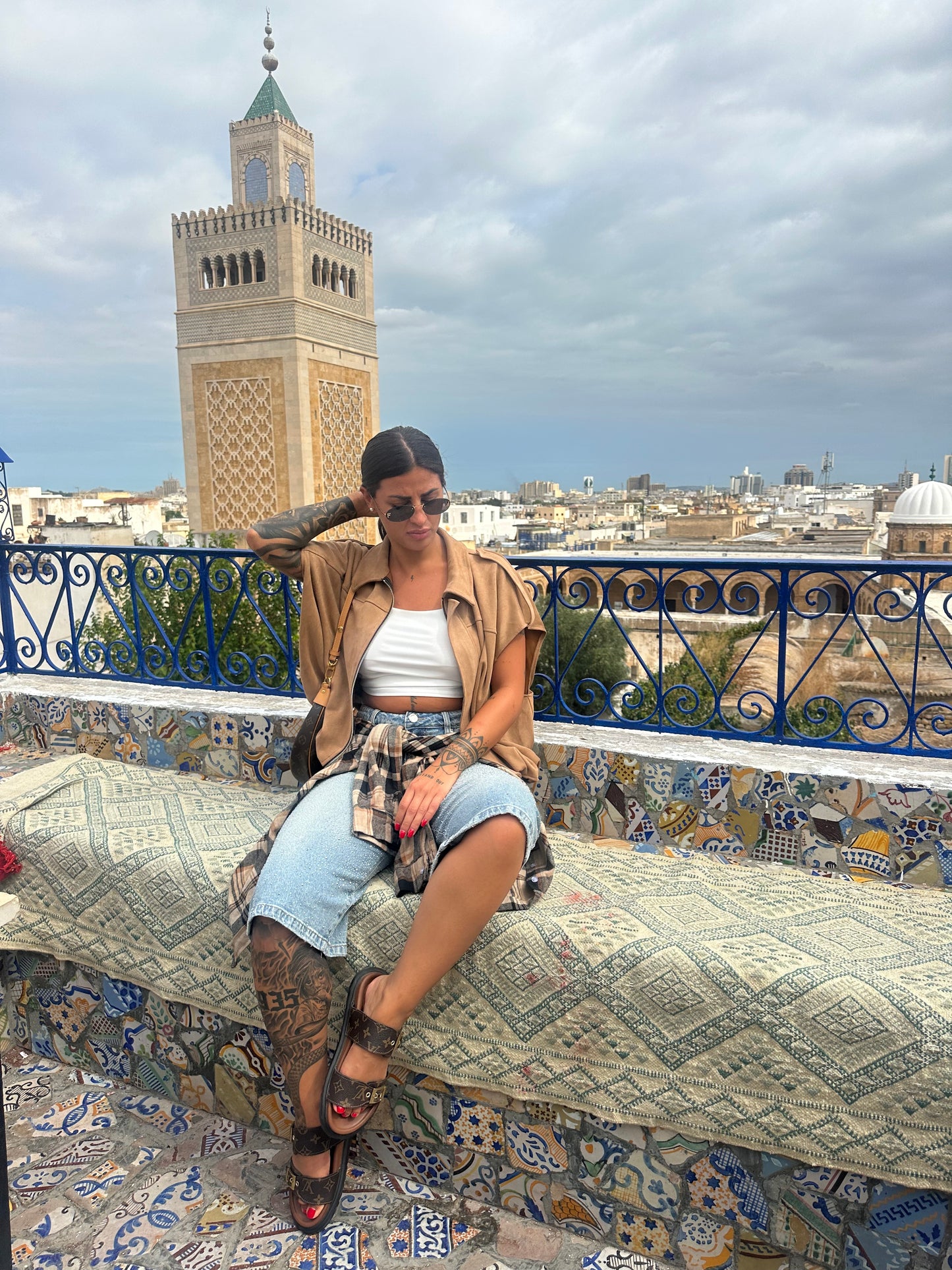 Giubbino smanicato camoscio