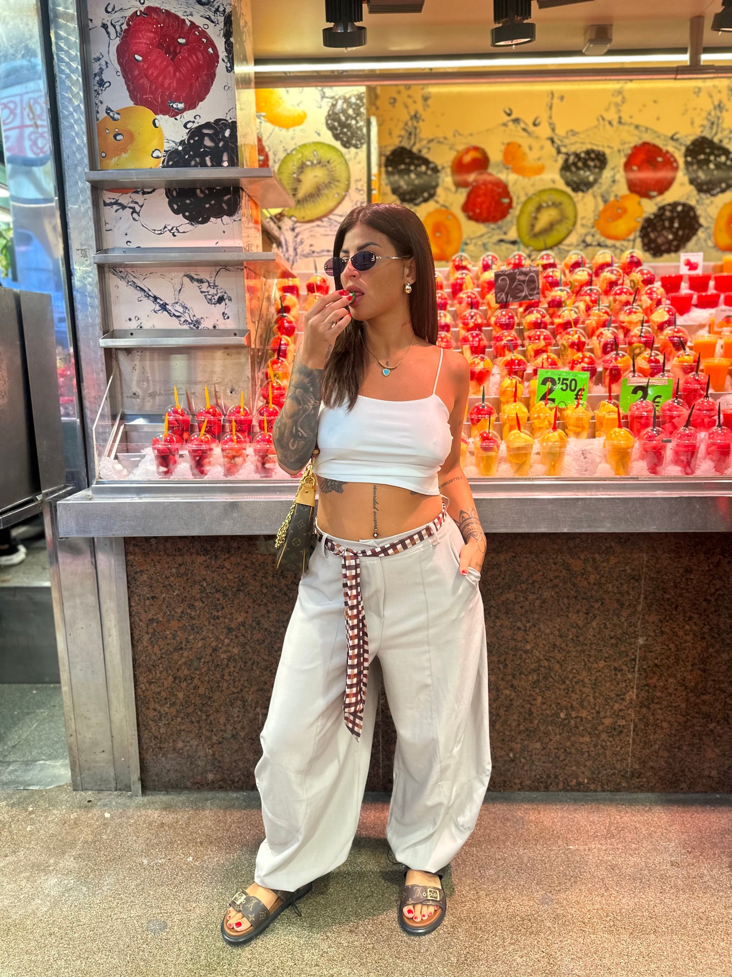 Pantalone ballon quadri