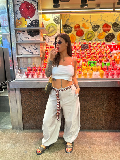 Pantalone ballon quadri