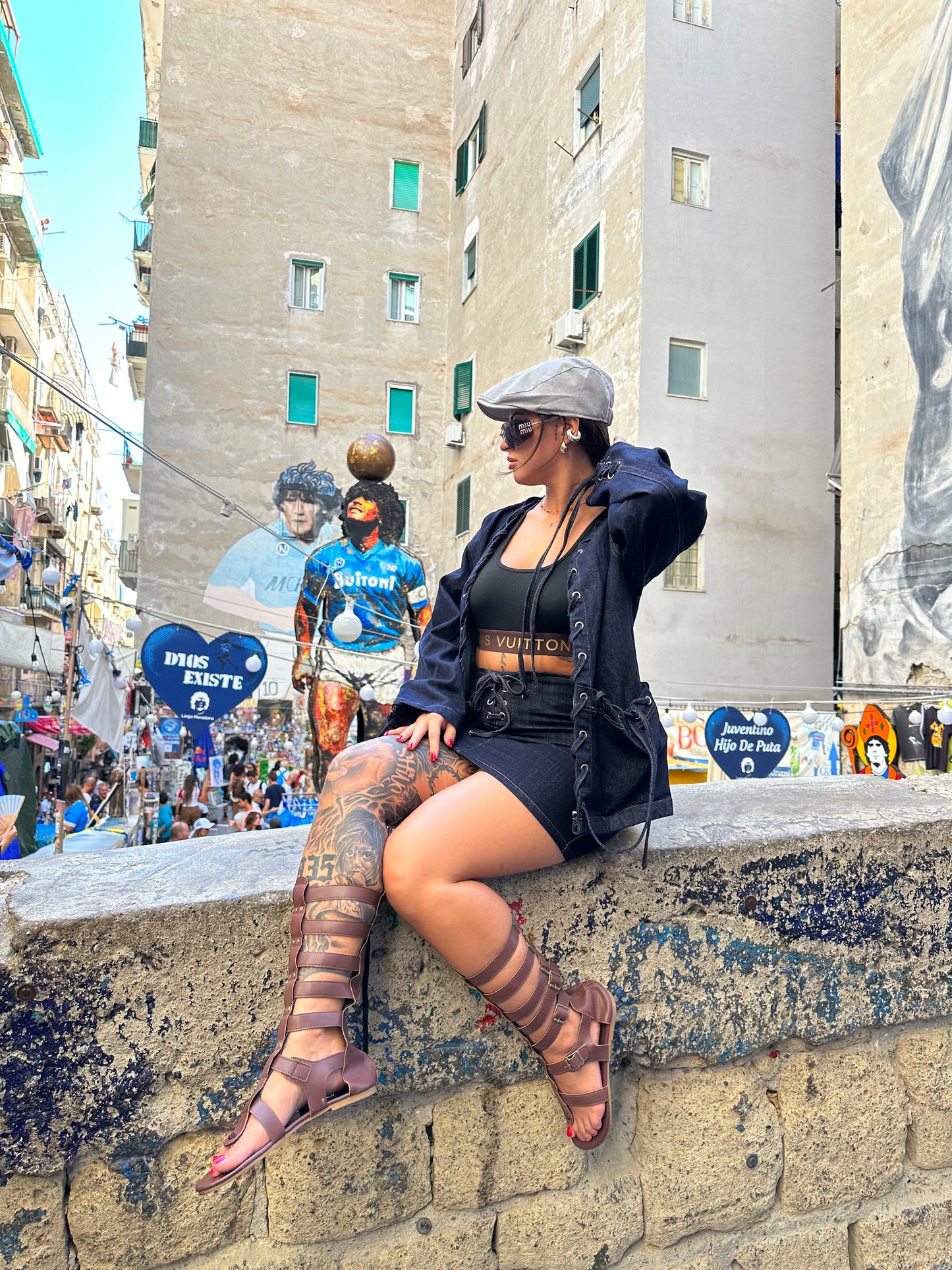 Coordinato in Denim intrecciato