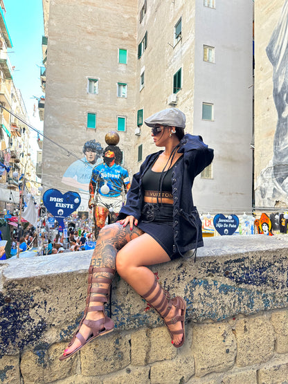 Coordinato in Denim intrecciato