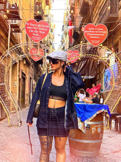 Coordinato in Denim intrecciato