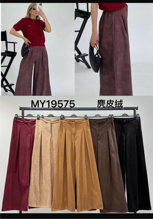 Pantalone in velluto piegato